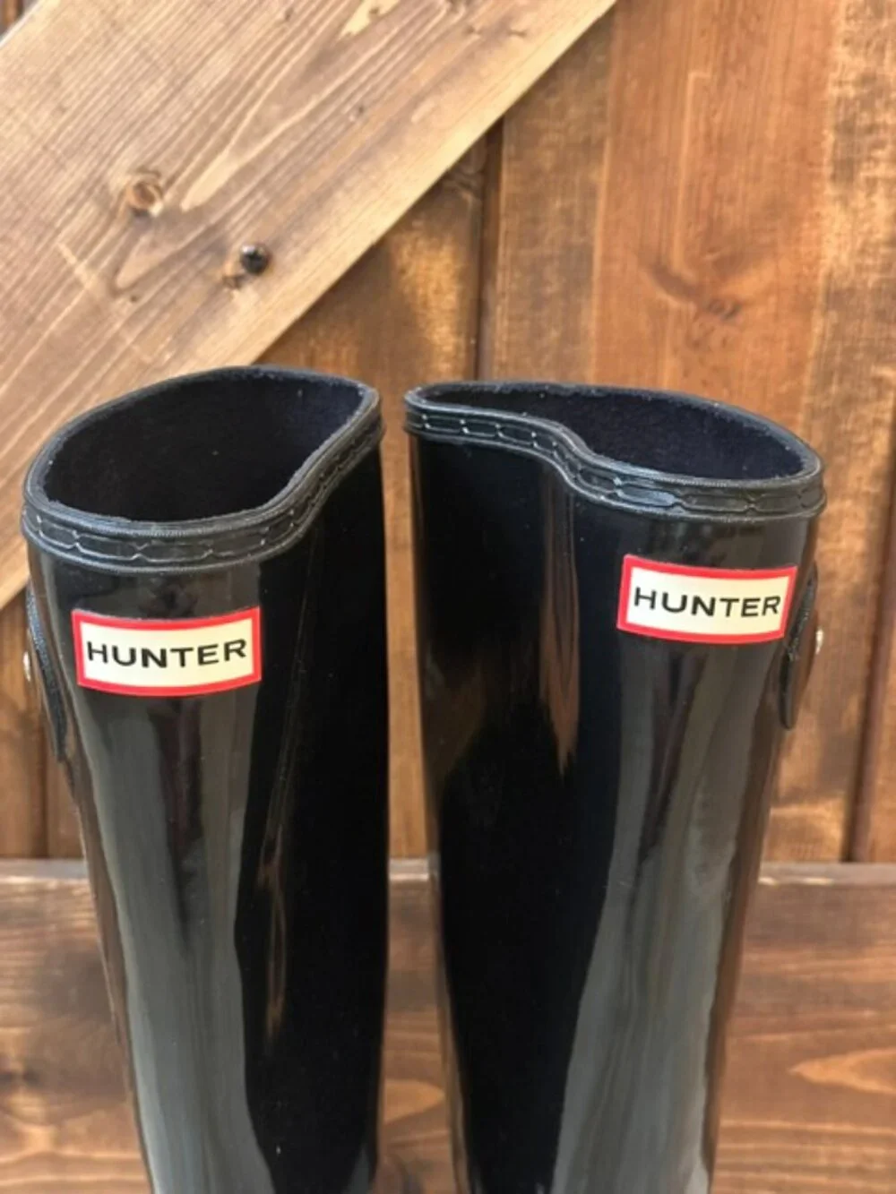 HUNTER | Women's Original Tall Rain Boots, Black Gloss,9 B(M) US